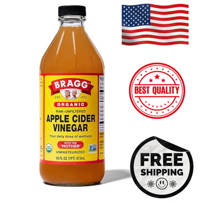 #ad Bragg Organic Apple Cider Vinegar with The Mother Raw and Unfiltered 16 fl oz $4.18