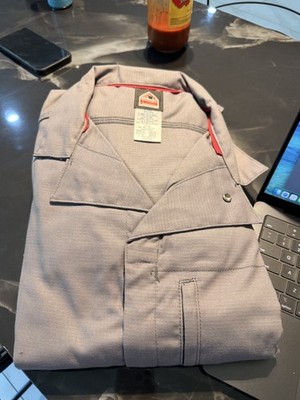 Coveralls - Bulwark FR IQ Series, Zipper Front Size 38 Medium Gray Flame Resist.
