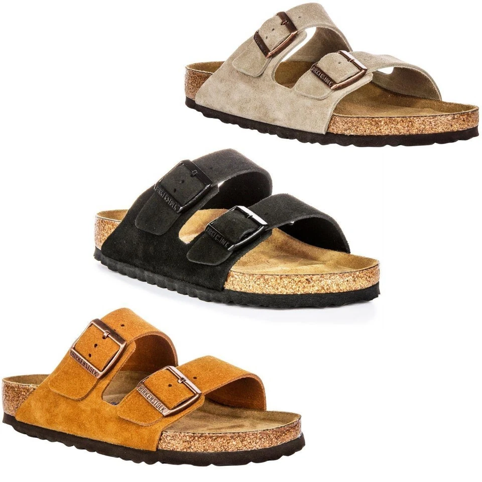 Sandale Pour Homme Birkenstock Strappy Arizona En Suède Eva Taupe EU 37-47 - Photo 1/1