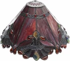 S10021 Tiffany Style Stained Glass Baroque Lampshade (13-inch Wide Red)