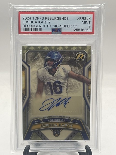 2024  Topps Resurgence Joshua Karty Superfractor Auto RC #d 1/1 PSA 9 LA Rams