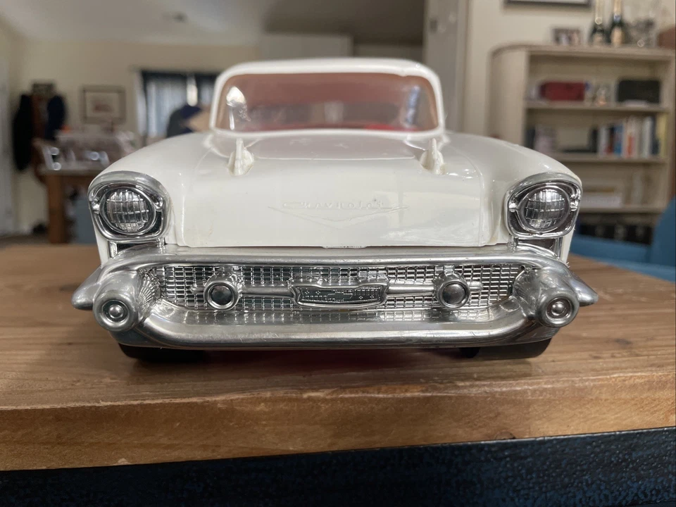Original 1970's 1957 Chevrolet Hotrod Plastic 1/10th Scale Toy Car 14” Long USA - Image 2 of 4