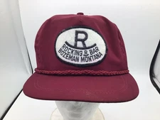 Vintage Rocking R Bar StrapBack Baseball Hat Cap Red Rope Imperial Montana F1