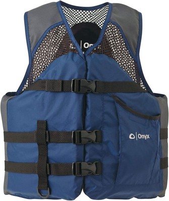 Onyx Mesh Classic Sport USCG Approved Life Jacket for Boating, 4X-Large, Navy 