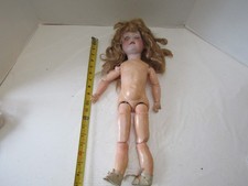 VINTAGE BISQUE PORCELAIN HEAD DOLL 19 IN ARMAND MARSEILLE 390 COMPOSITION BODY