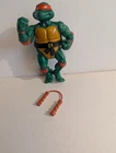 Vintage TMNT Michelangelo Figure - Playmates Toys 1988 - with Belt & Nunchuku