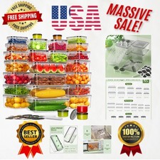 Airtight 54-Piece Food Storage Set - Reusable Containers with Lids  Labels