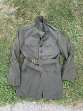 Vintage 80s USMC MARINE CORPS ALPHA COAT SERVICE DRESS GREEN JACKET UNIFORM 36R