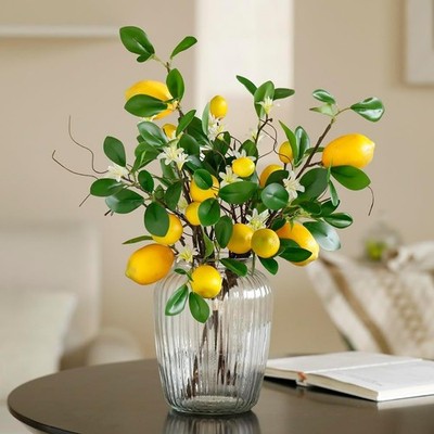 2 Bunches Artificial Lemons es Faux Lemons Fruit with Stem