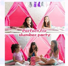 Windyun 6-Pack Kids Teepee Tents – 63” Cotton Linen (Extras Available)