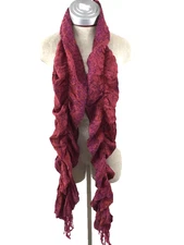 Stretchy fashion scarf 75 x 6 stretchy purple red pattern