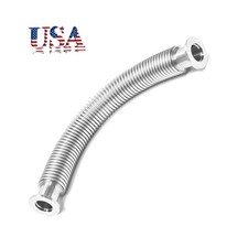 Bellows Hose KF-16 Metal Tubing Pipe L 39.37 Inch 1000mm Vacuum Flange
