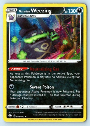Galarian Weezing 42/72 Shining Fates Holo Pokemon NM