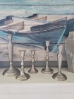 New Listing Set Of 5 Made In India Candle Holders, Nickel? Pewter? Aluminum? Very Pretty