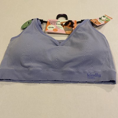 Kindly Yours Purple Wirefree V Neck Plant Based Cup Bralette Bra Women Size XXL