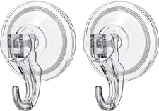 Suction Hooks 2 Packs, Clear Powerful Push and Lock Vacuum Suction Cup, Multi...