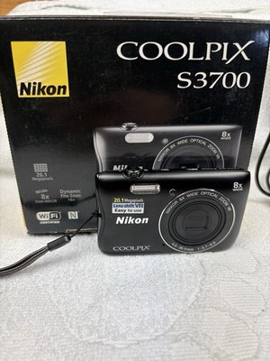 Nikon S3700 Digital Camera Digicam Black 20.1 Mega Pixels Gift