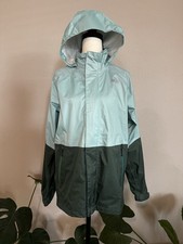 REI Co-op Girls Rain Jacket Size XL 18 Waterproof Two-Tone Green Hooded Unisex