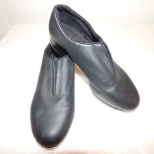 BLOCH LADIES TAP FLEX SLIP ON LEATHER TAP SHOES BLACK WOMEN 5.5 M
