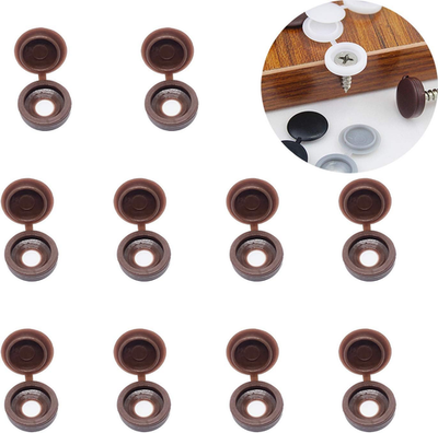 #ad Uoyu 50 Pcs Plastic Hinged Screw Cover Caps Washer Flip Tops 5 Colors Choose $8.58