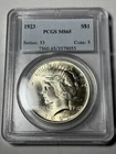 1923 PCGS MS65 Peace Silver Dollar Old Holder