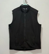 Walter Hagen 11 Majors Black Shell Full Zip Golf Vest Men’s Sz XL Pockets