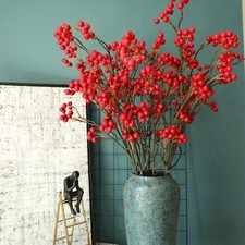 31 inch Tall Artificial Christmas Berries Holiday Berries Stems Set of 3 
