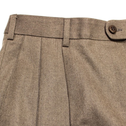Zanella NWT Pleated Dress Pants Size 33 US Austin In Brown Melange 100% Wool - Picture 3 of 13