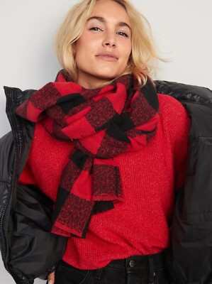 Old Navy Women’s Red Black Buffalo Check Plaid Flannel Blanket Scarf