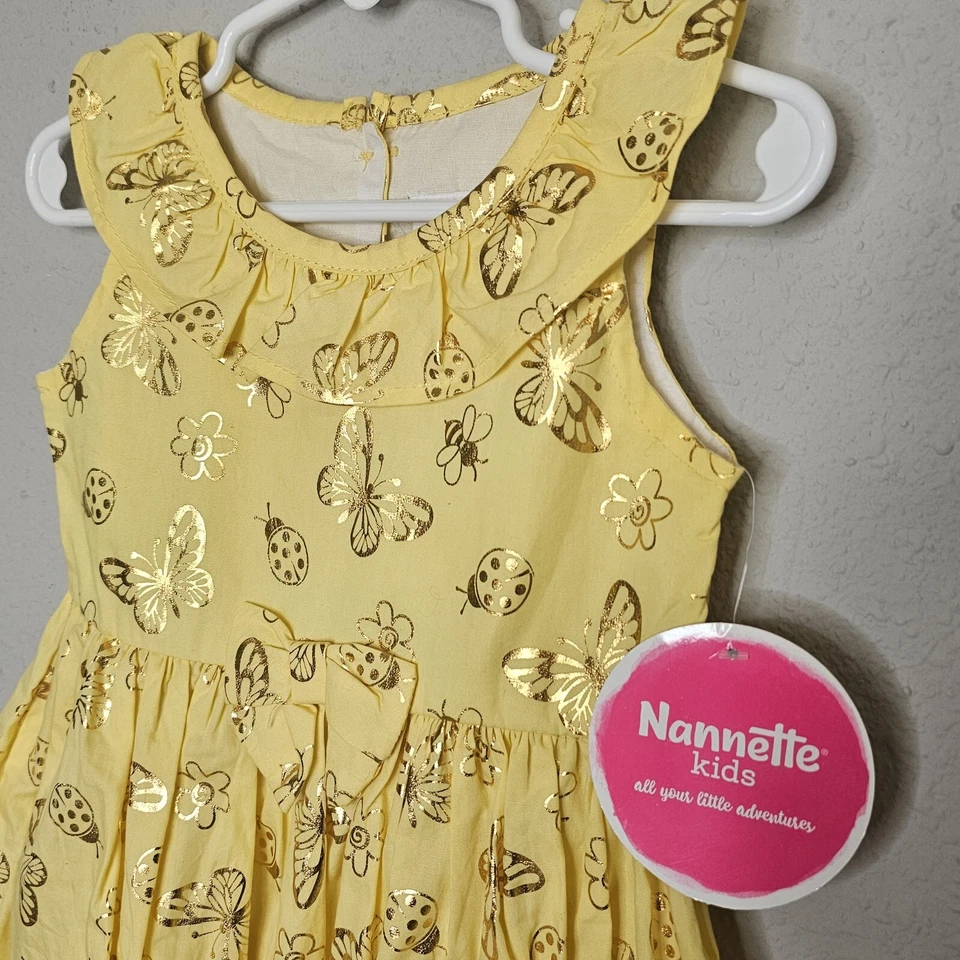 Vestido Nannette Primavera Pascua Oro Amarillo Talla 2T Niño Foto 2 de 4