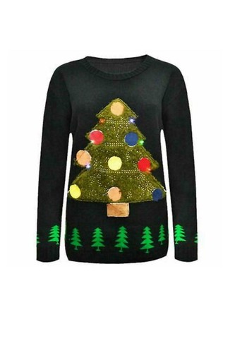 Christmas Tree 3D Jumper With Led 