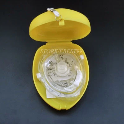 ELYSAID 1x Yellow CPR Pocket Face Shield Resuscitator Rescue cpr kit Face shield