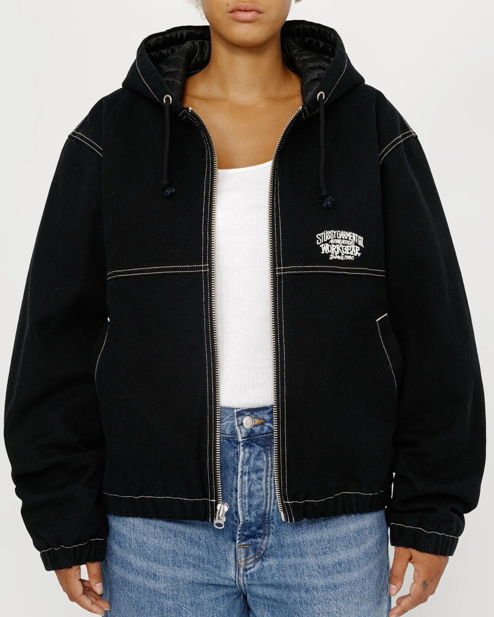 Stussy Unisex WORK JACKET CONTRAST STITCH In Black Size XS Stussy Unisex WORK JACKET CONTRAST STITCH In Black Size XS