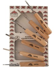 Stubai Micro Carving Set 6-Piece Carving Tool Set 100 Mm Handle 5856 Wood