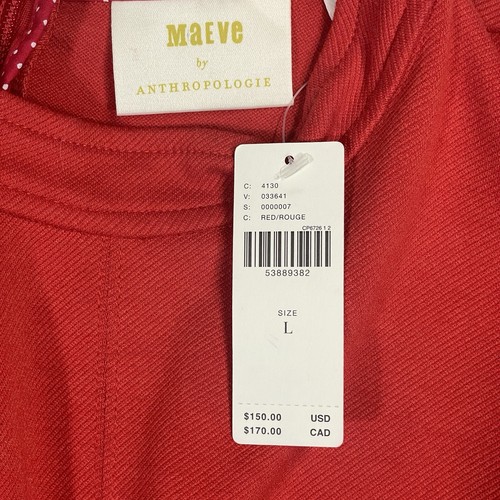 Maeve Anthropologie Deena Mini Red Dress Large - Picture 6 of 13