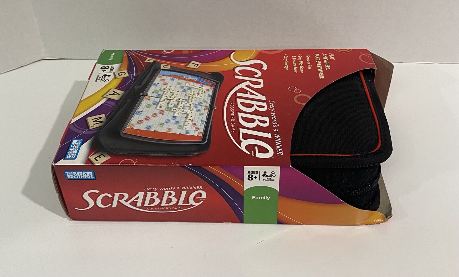 NEW Scabble Travel Game Folio Edition Crossword Game Zippered Case 2008