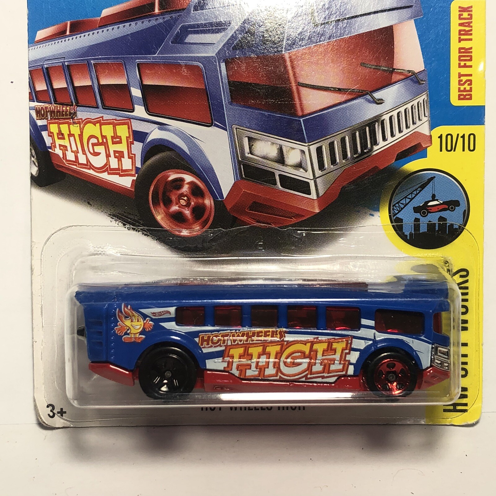 2017 Hot Wheels 93 HW City Works 10/10 HOT WHEELS HIGH Bus Blue wBlack
