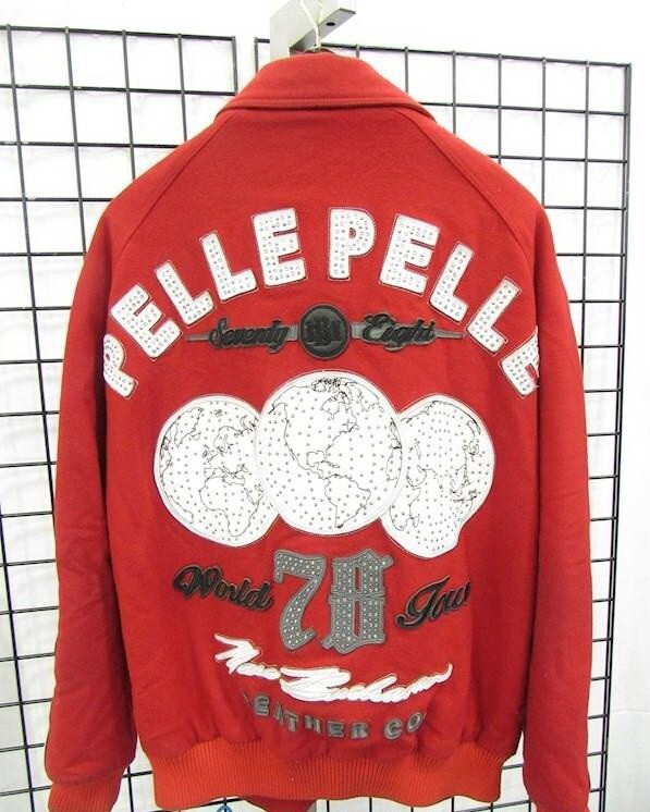 Pelle Pelle wool jacket red vintage Marc Buchanan, varsity
