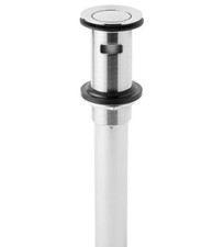 Signature Hardware Press Type Pop-Up Bathroom Drain plated Overflow Hole- CHROME