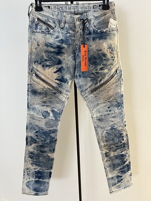 Rock Revival Daviday Moto Slim Fit Stretch Jeans Mens 30x32 Blue