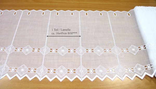 1 StüCk Kurzgardine Mit Stickerei Weiß Landhausstil, Ca. 16X45Cm B/H-image