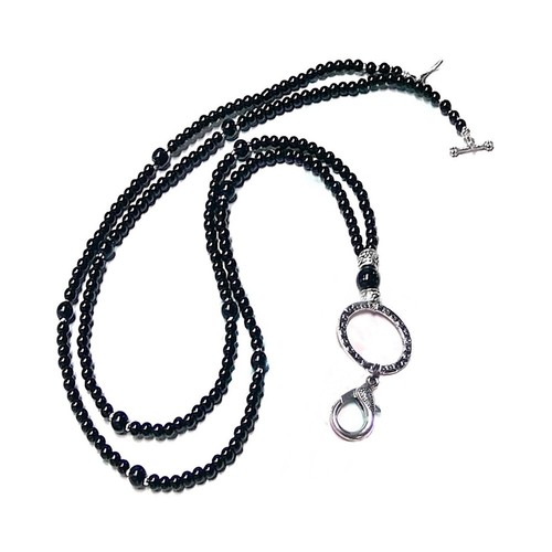 Beaded Lanyard Necklace badge, reading glasses holder with pearls, COLOR CHOICE - Foto 4 di 13