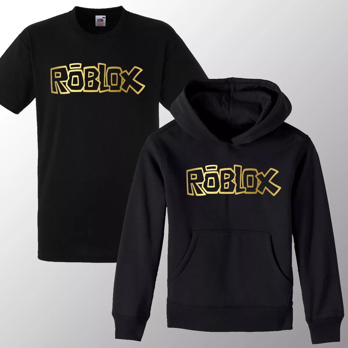 Roblox T-Shirt Summer Boys Girls Black Sweatshirt for Kids and