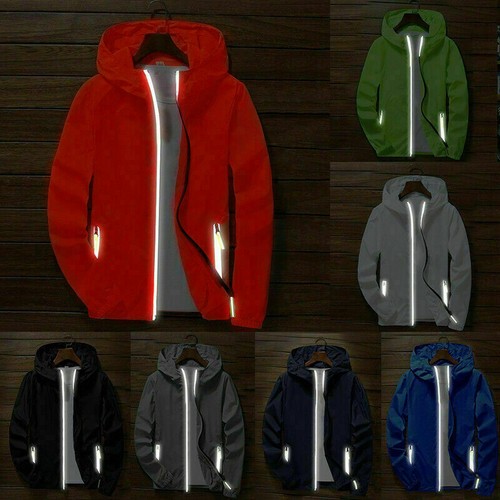 Men's Waterproof Wind Breaker Jacket Hoodie Light Sports Outwear Thin Coat Gym - Picture 2 of 15