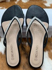 Women  Rhinestone  Slide  Flat  Sandal  Open  Toe