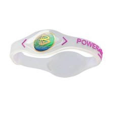 Authentic Power Balance Silicone Wristband - Clear/Pink - Medium