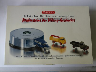 Wiking SET ''Die Flotte vom Hanomag-Dienst'' .-3-Modelle+Rundgarage