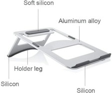 Laptop Stand Aluminum Ventilated Thin Portable Stand Table Folding Cooling Pad 