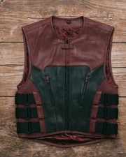 Hunt Club Men's Paisley Tactical Swat Style Motorcycle Leather Vest