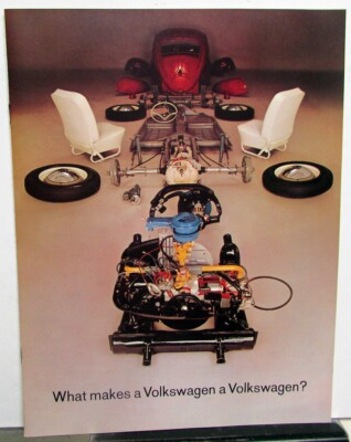 1963 VW What Makes a Volkswagen Color Sales Brochure Beetle Features Specs Orig